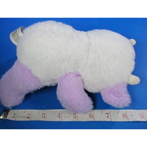 Walmart  Pastel Purple White Plush Cow Stuffed Animal W/Rainbow Bow 9" - Picture 5 of 5